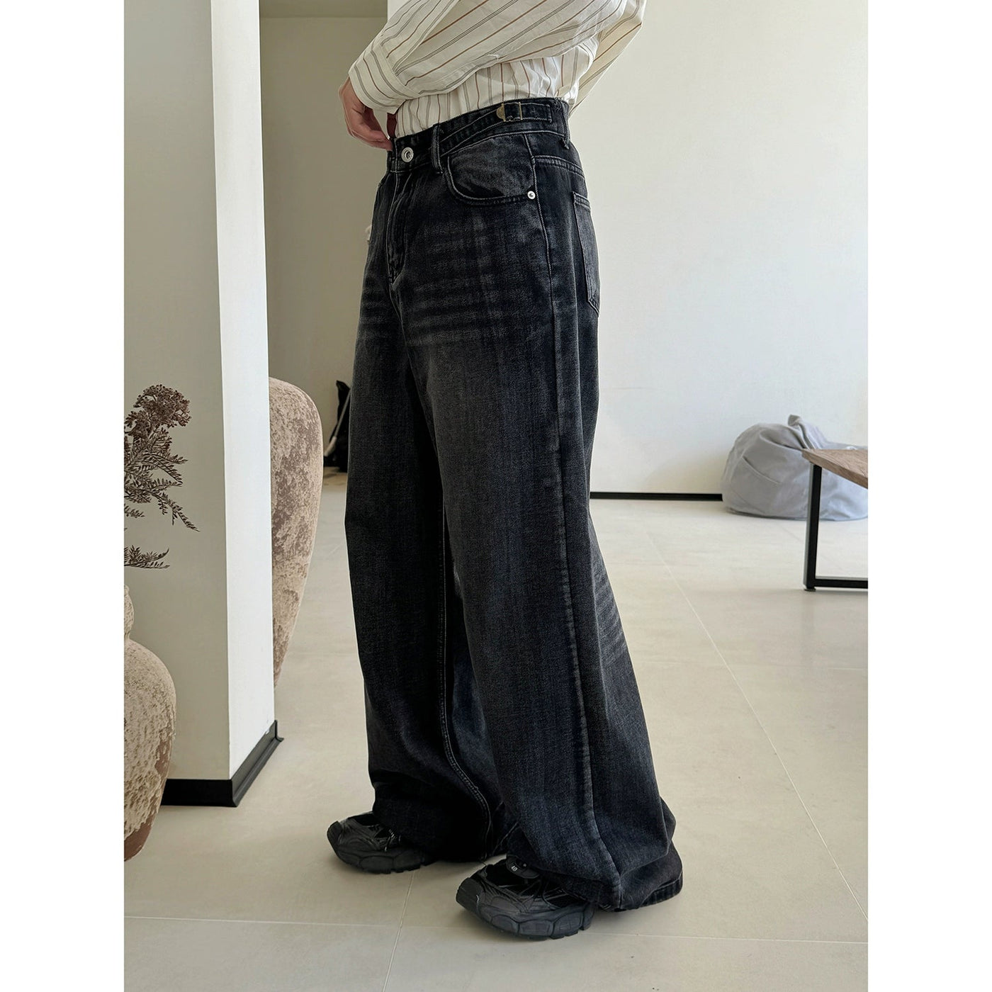Nine Faded Loose Wide Jeans-korean-fashion-Jeans-Nine's Closet-OH Garments