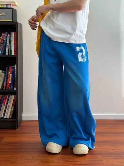 Nine Faded Print Wide Leg Sweatpants-korean-fashion-Pants-Nine's Closet-OH Garments
