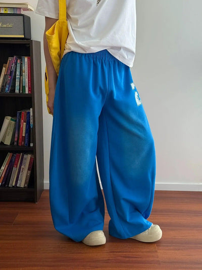 Nine Faded Print Wide Leg Sweatpants-korean-fashion-Pants-Nine's Closet-OH Garments