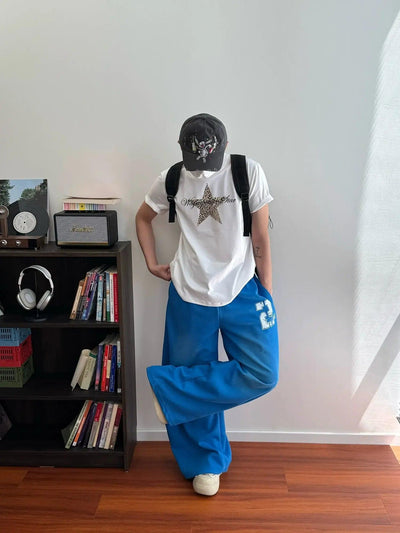 Nine Faded Print Wide Leg Sweatpants-korean-fashion-Pants-Nine's Closet-OH Garments