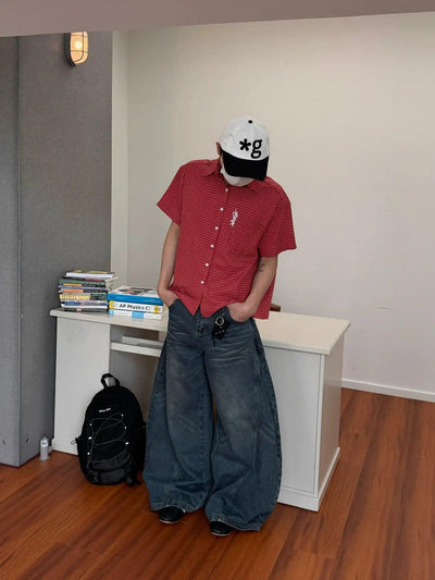 Nine Faded Whisker Wide Leg Jeans-korean-fashion-Jeans-Nine's Closet-OH Garments