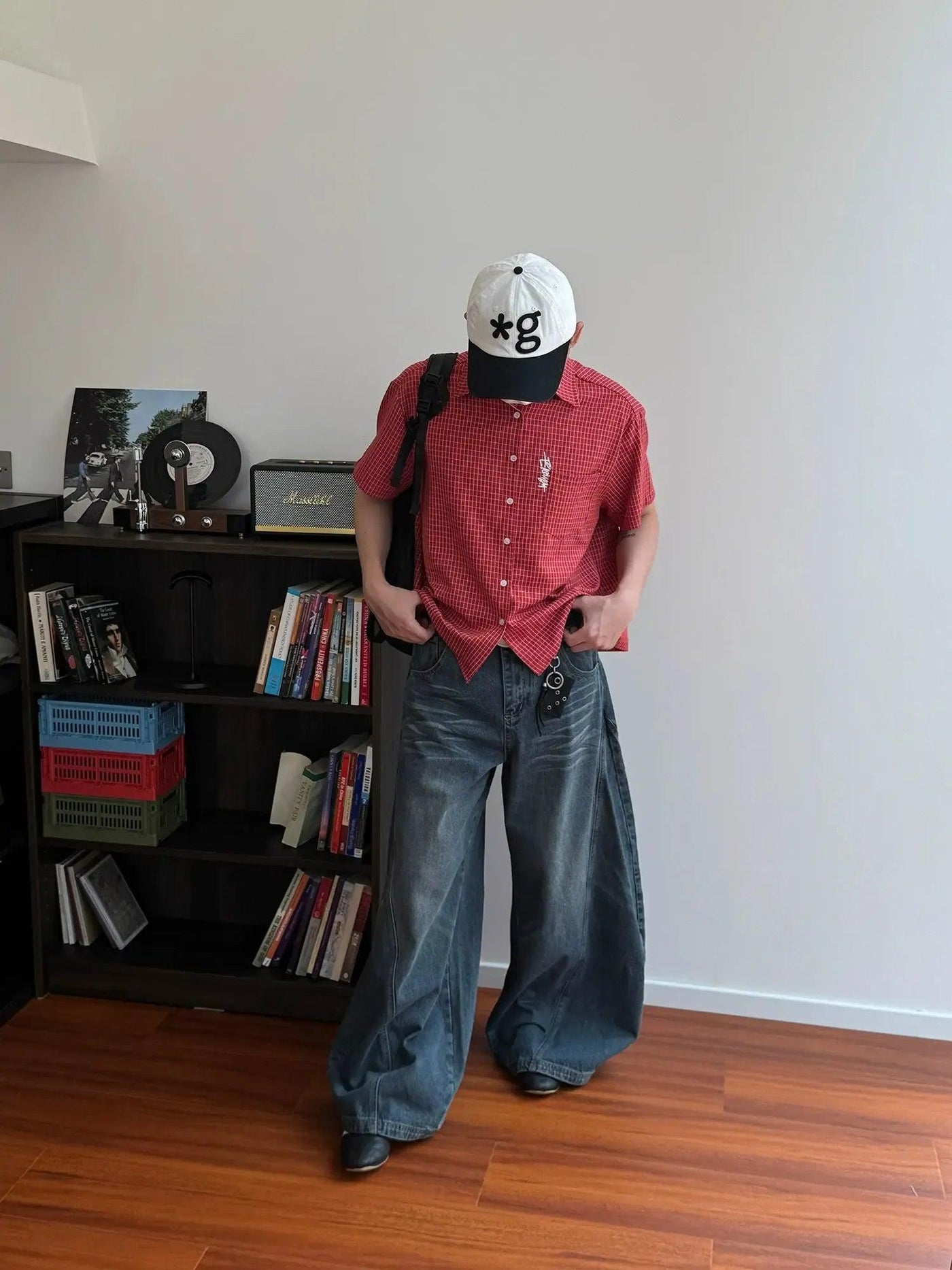 Nine Faded Whisker Wide Leg Jeans-korean-fashion-Jeans-Nine's Closet-OH Garments