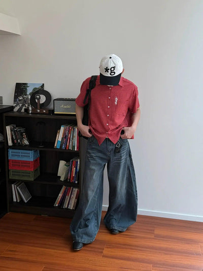Nine Faded Whisker Wide Leg Jeans-korean-fashion-Jeans-Nine's Closet-OH Garments