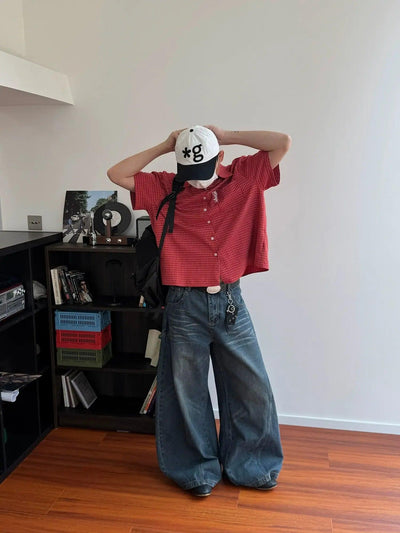 Nine Faded Whisker Wide Leg Jeans-korean-fashion-Jeans-Nine's Closet-OH Garments