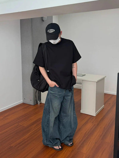 Nine Faded Whisker Wide Leg Jeans-korean-fashion-Jeans-Nine's Closet-OH Garments