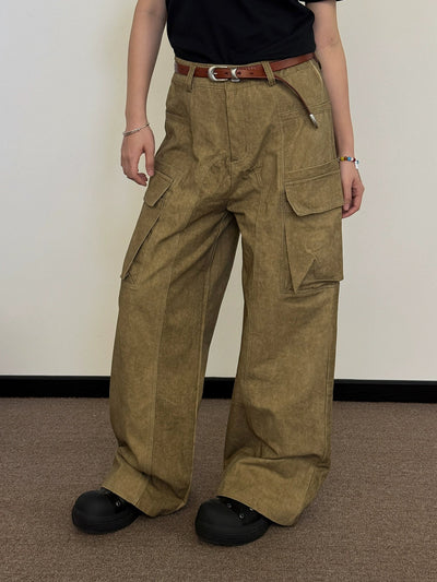Nine Flap Pocket Cargo Pants-korean-fashion-Pants-Nine's Closet-OH Garments