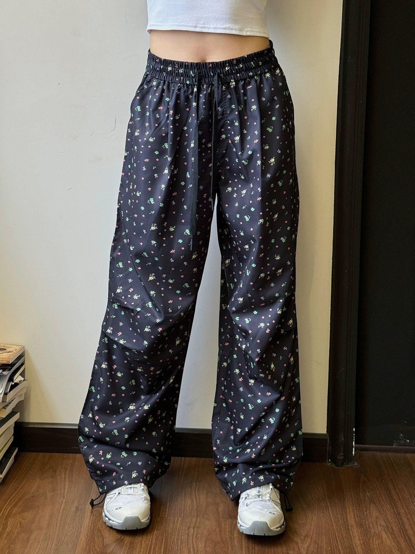 Nine Flower Print Comfy Pants-korean-fashion-Pants-Nine's Closet-OH Garments