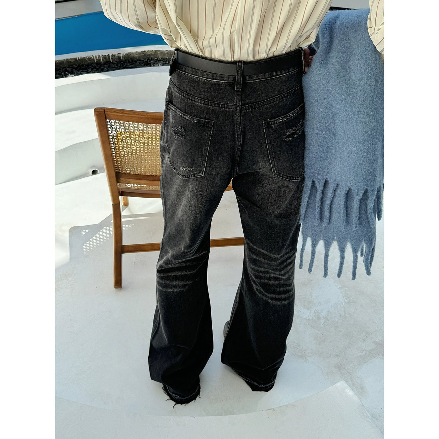 Nine Frayed Whisker Flared Jeans-korean-fashion-Jeans-Nine's Closet-OH Garments