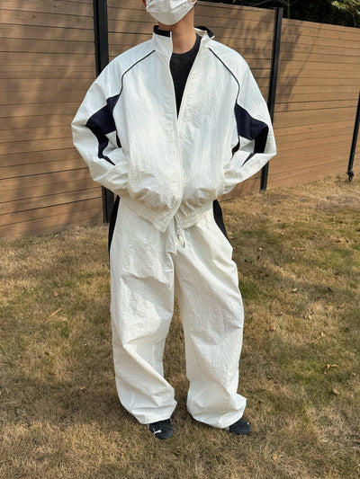Nine Gartered Athleisure Zipped Jacket & Pants Set-korean-fashion-Clothing Set-Nine's Closet-OH Garments