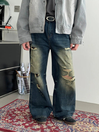 Nine Gradient Fade Ripped Jeans-korean-fashion-Jeans-Nine's Closet-OH Garments