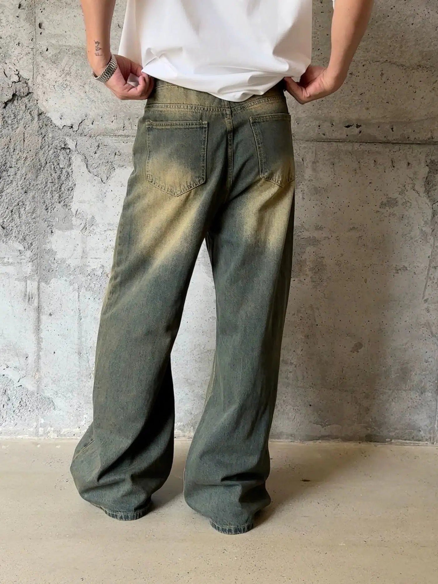 Nine Gradient Mud-Dyed Jeans-korean-fashion-Jeans-Nine's Closet-OH Garments