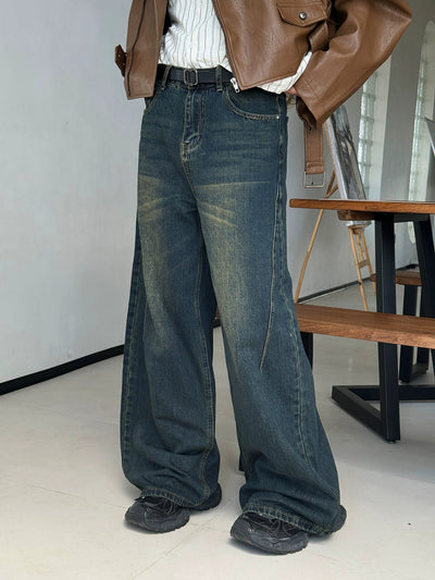 Nine Gradient Wash Wide Jeans-korean-fashion-Jeans-Nine's Closet-OH Garments