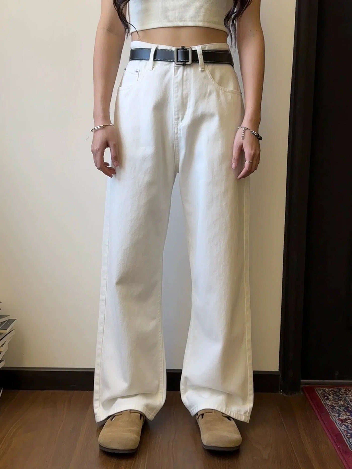 Nine High-Waisted Straight Jeans-korean-fashion-Jeans-Nine's Closet-OH Garments