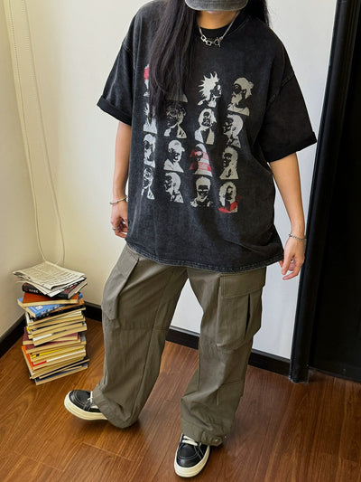 Nine Ink Portraits Long Sleeve T-Shirt-korean-fashion-T-Shirt-Nine's Closet-OH Garments