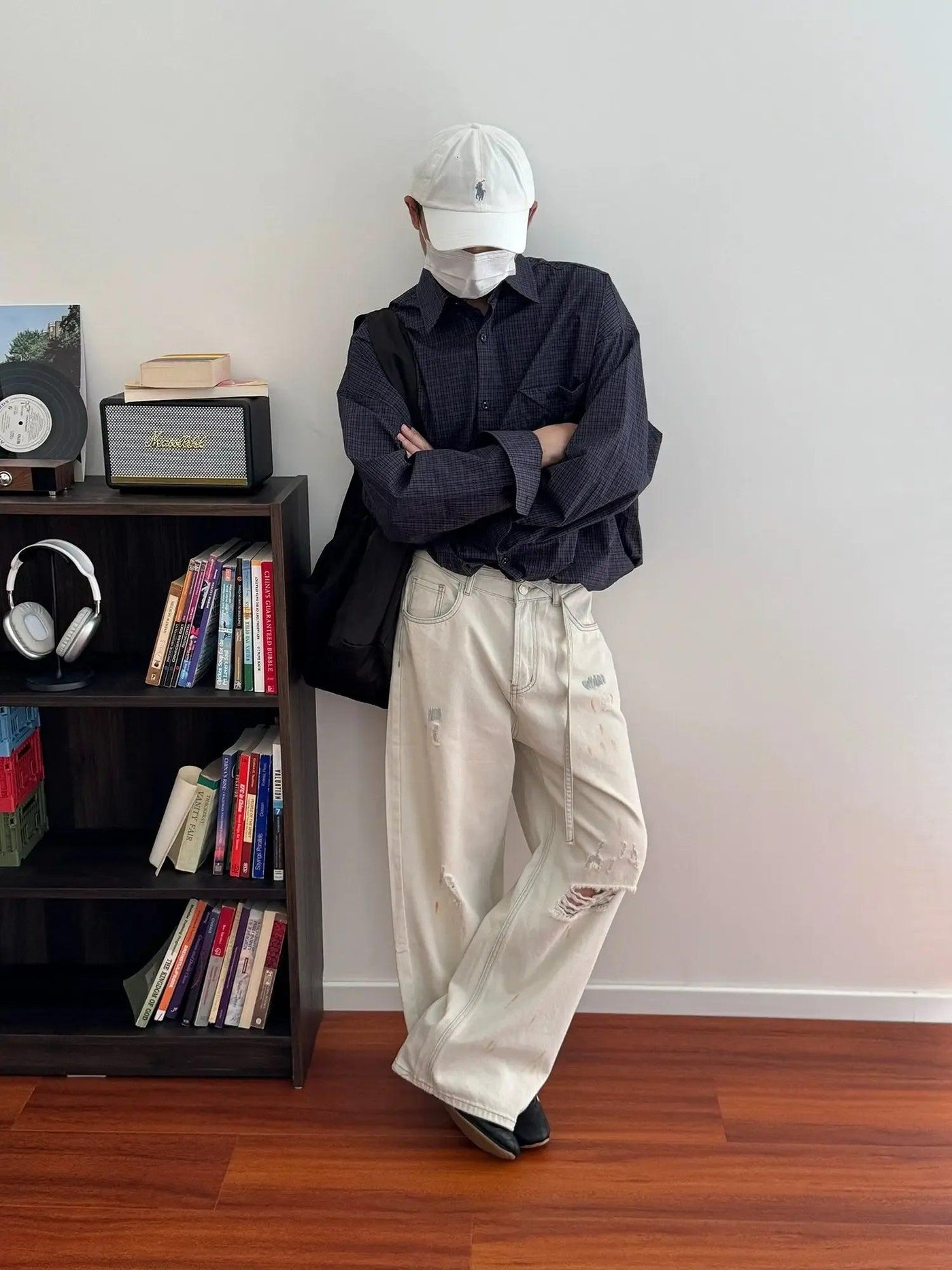 Nine Ink-Splashed Ripped Jeans-korean-fashion-Jeans-Nine's Closet-OH Garments