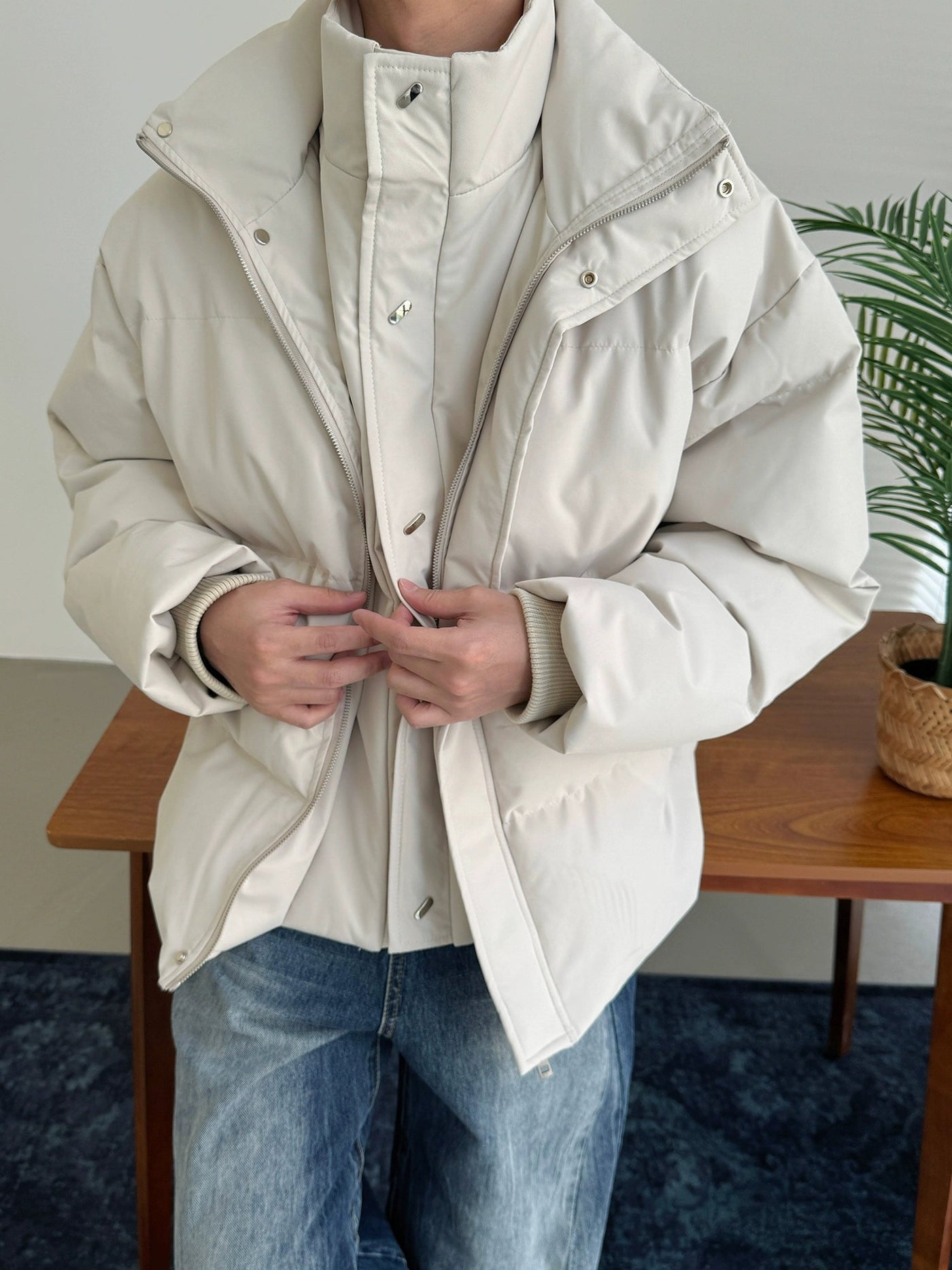 Nine Layered Plain Puffer Jacket-korean-fashion-Jacket-Nine's Closet-OH Garments