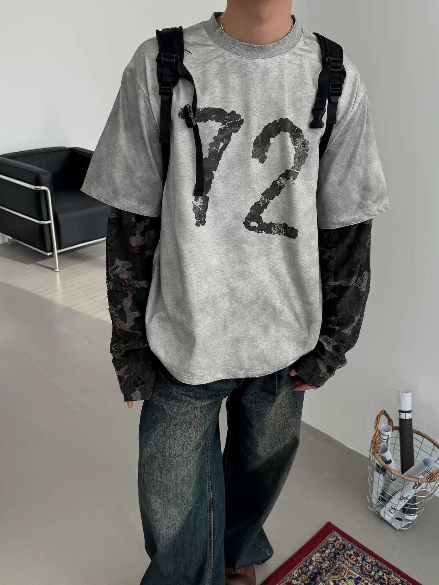 Nine Layered & Spliced Long Sleeve T-Shirt-korean-fashion-T-Shirt-Nine's Closet-OH Garments