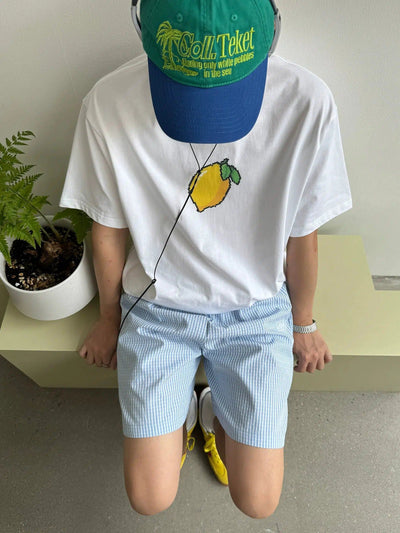 Nine Lemon Fruit Graphic T-Shirt-korean-fashion-T-Shirt-Nine's Closet-OH Garments