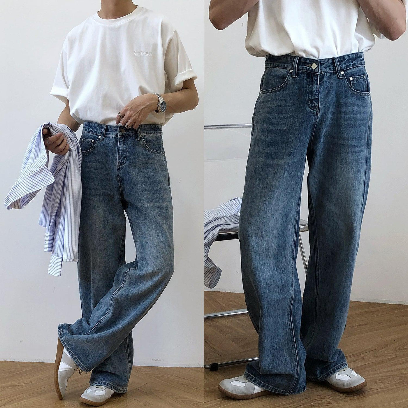 Nine Light Whiskers Jeans-korean-fashion-Jeans-Nine's Closet-OH Garments