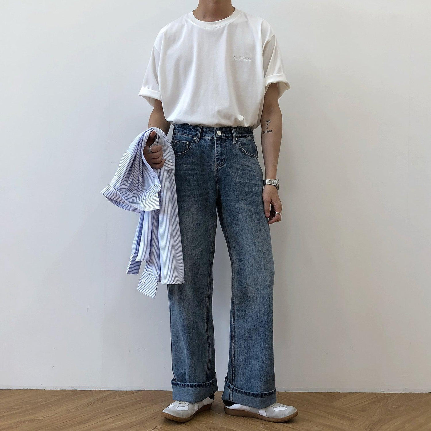 Nine Light Whiskers Jeans-korean-fashion-Jeans-Nine's Closet-OH Garments