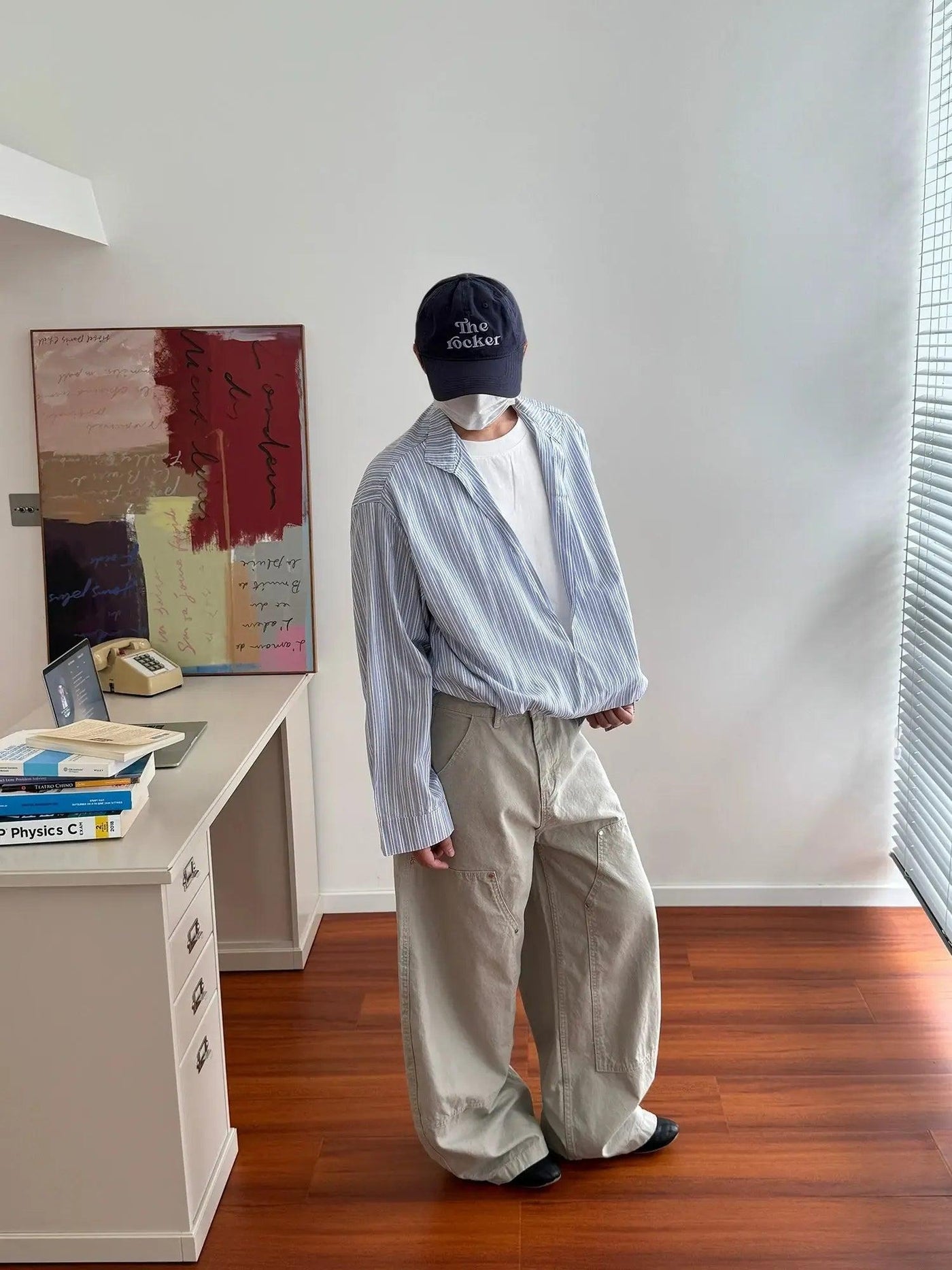 Nine Low V-Cut Striped Shirt-korean-fashion-Shirt-Nine's Closet-OH Garments