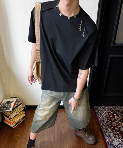Nine Metal Accessories Accent T-Shirt-korean-fashion-T-Shirt-Nine's Closet-OH Garments