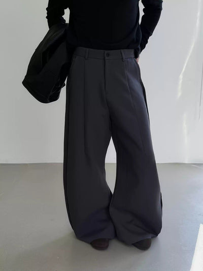 Nine Mid-High Waist Seam Detail Trousers-korean-fashion-Trousers-Nine's Closet-OH Garments