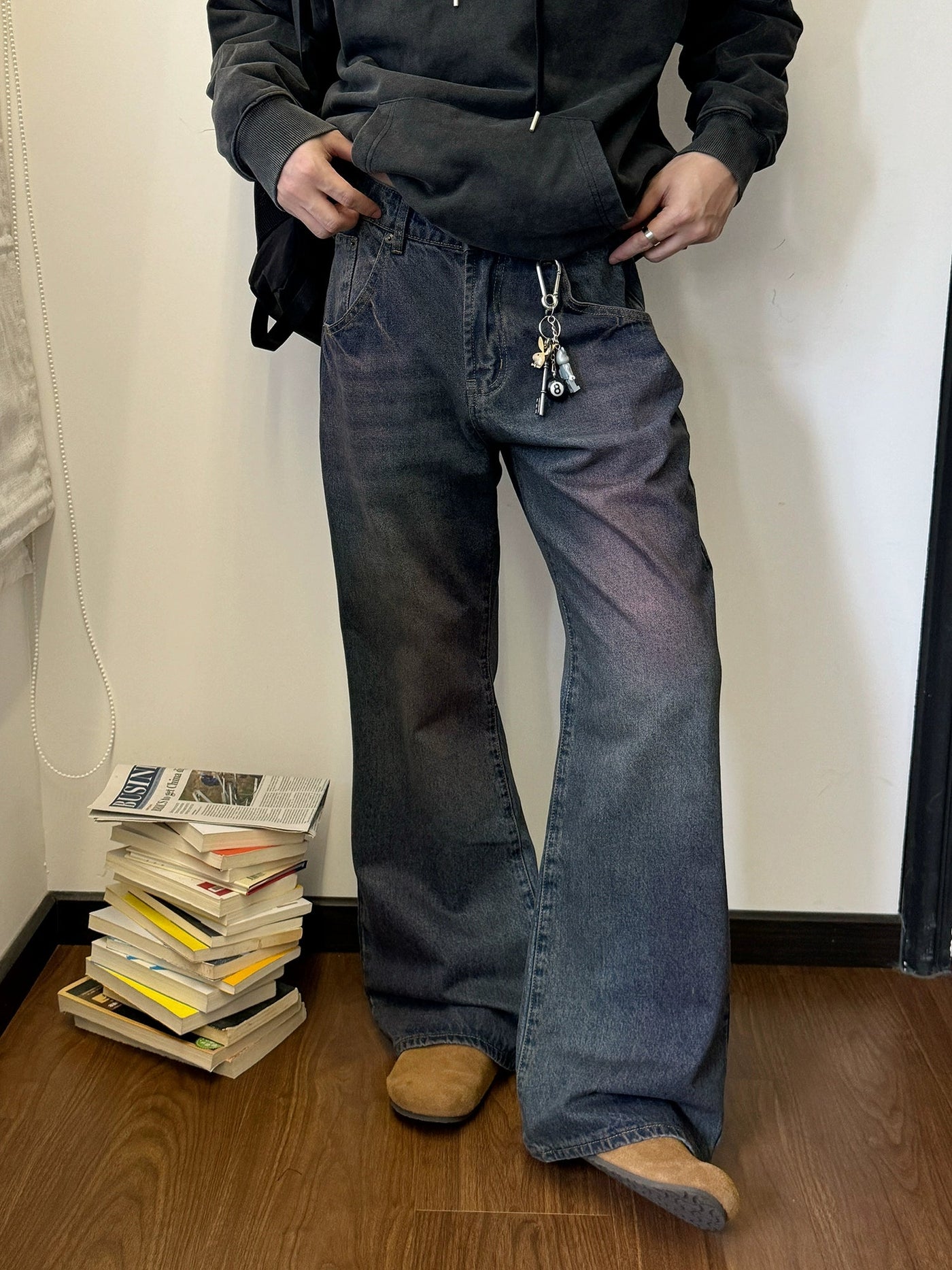 Nine Mid Rise Washed Jeans-korean-fashion-Jeans-Nine's Closet-OH Garments