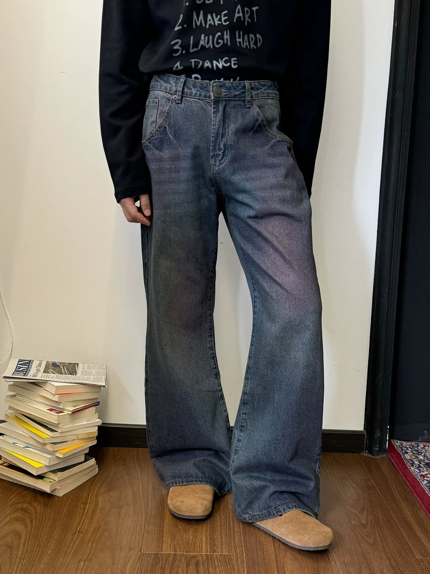 Nine Mid Rise Washed Jeans-korean-fashion-Jeans-Nine's Closet-OH Garments