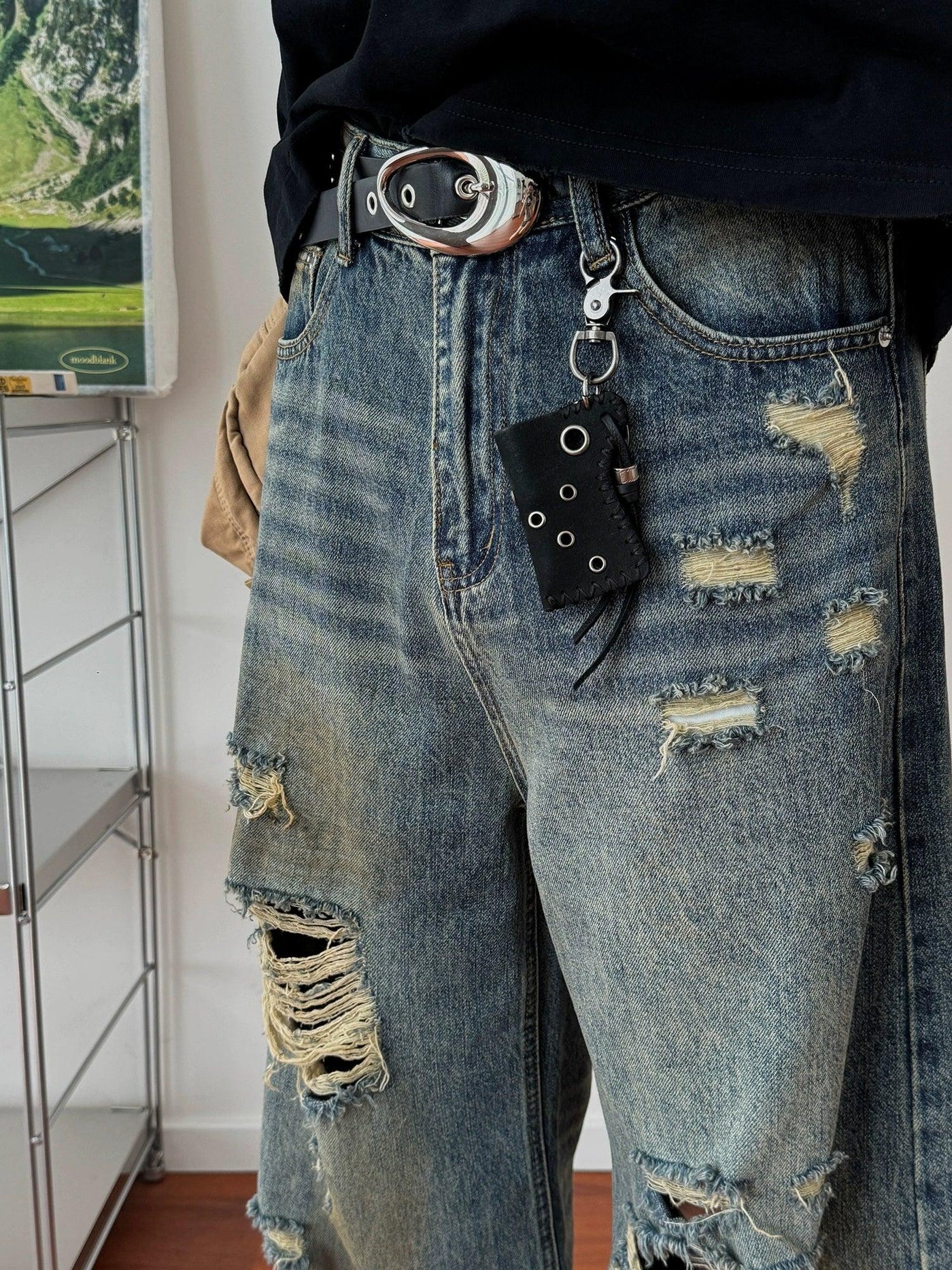 Nine Mud-Washed Ripped Jeans-korean-fashion-Jeans-Nine's Closet-OH Garments