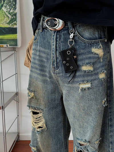 Nine Mud-Washed Ripped Jeans-korean-fashion-Jeans-Nine's Closet-OH Garments
