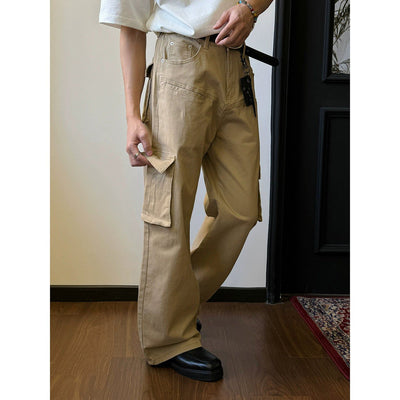 Nine Multi Flap Pocket Cargo Pants-korean-fashion-Pants-Nine's Closet-OH Garments