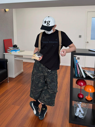 Nine Multi-Pocket Camo Cargo Shorts-korean-fashion-Shorts-Nine's Closet-OH Garments