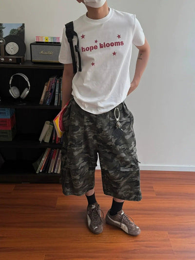 Nine Multi-Pocket Camouflage Cargo Shorts-korean-fashion-Shorts-Nine's Closet-OH Garments