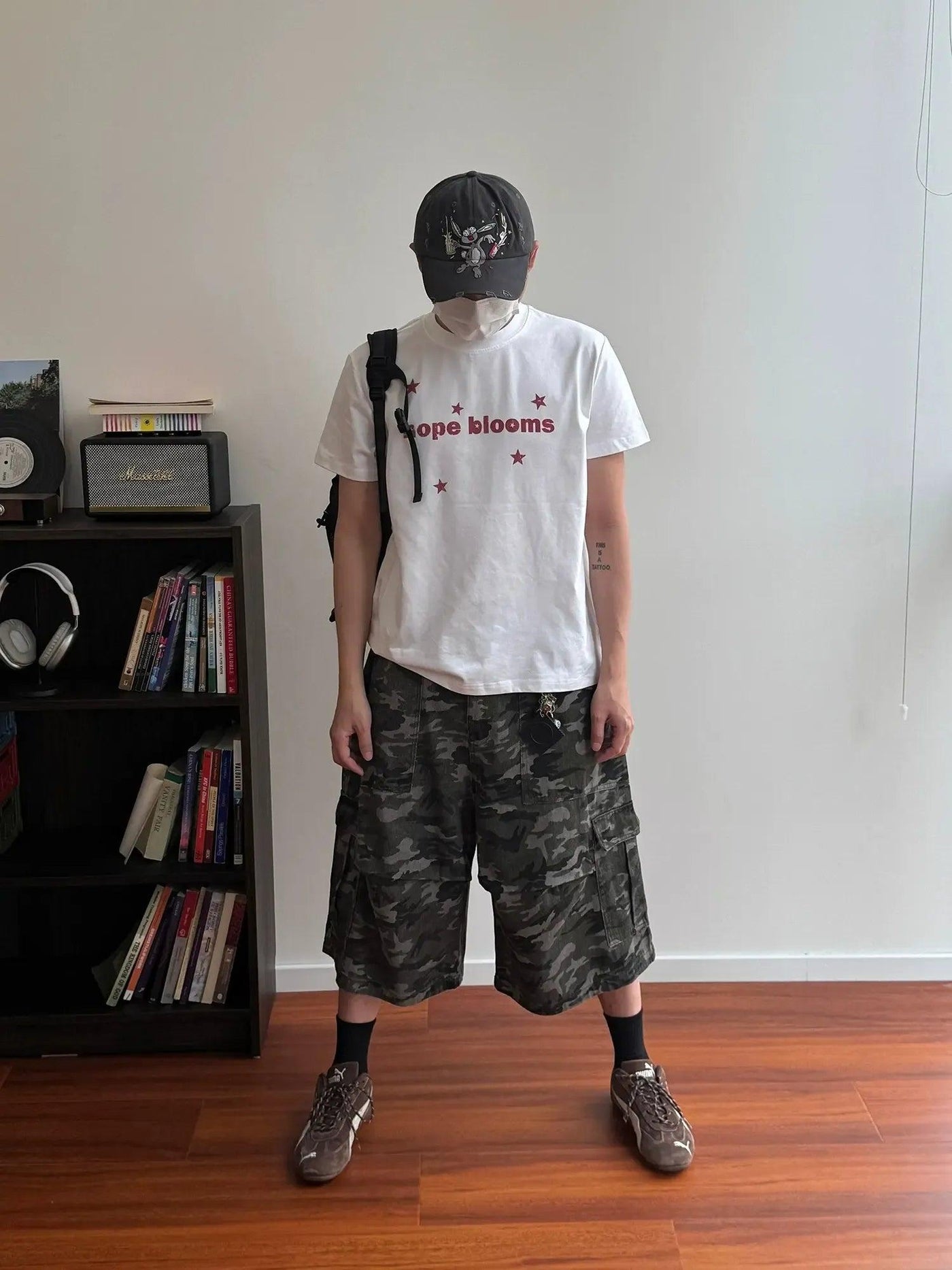 Nine Multi-Pocket Camouflage Cargo Shorts-korean-fashion-Shorts-Nine's Closet-OH Garments