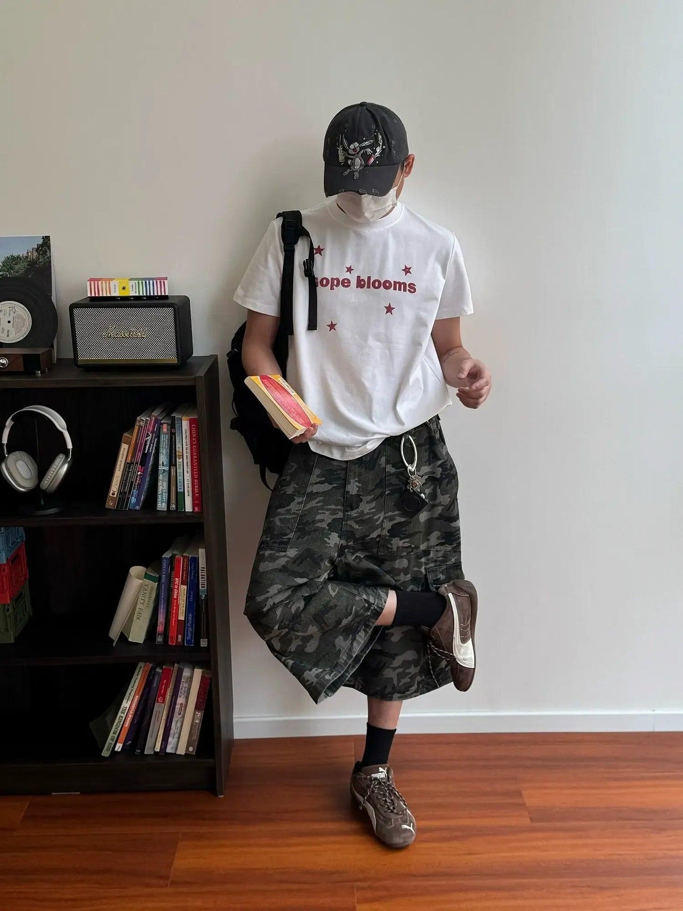Nine Multi-Pocket Camouflage Cargo Shorts-korean-fashion-Shorts-Nine's Closet-OH Garments