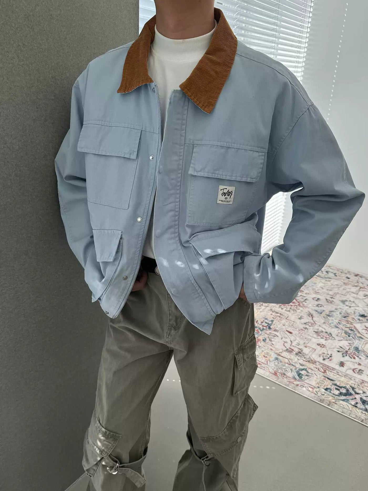 Nine Multi-Pocket Lapel Workwear Jacket-korean-fashion-Jacket-Nine's Closet-OH Garments