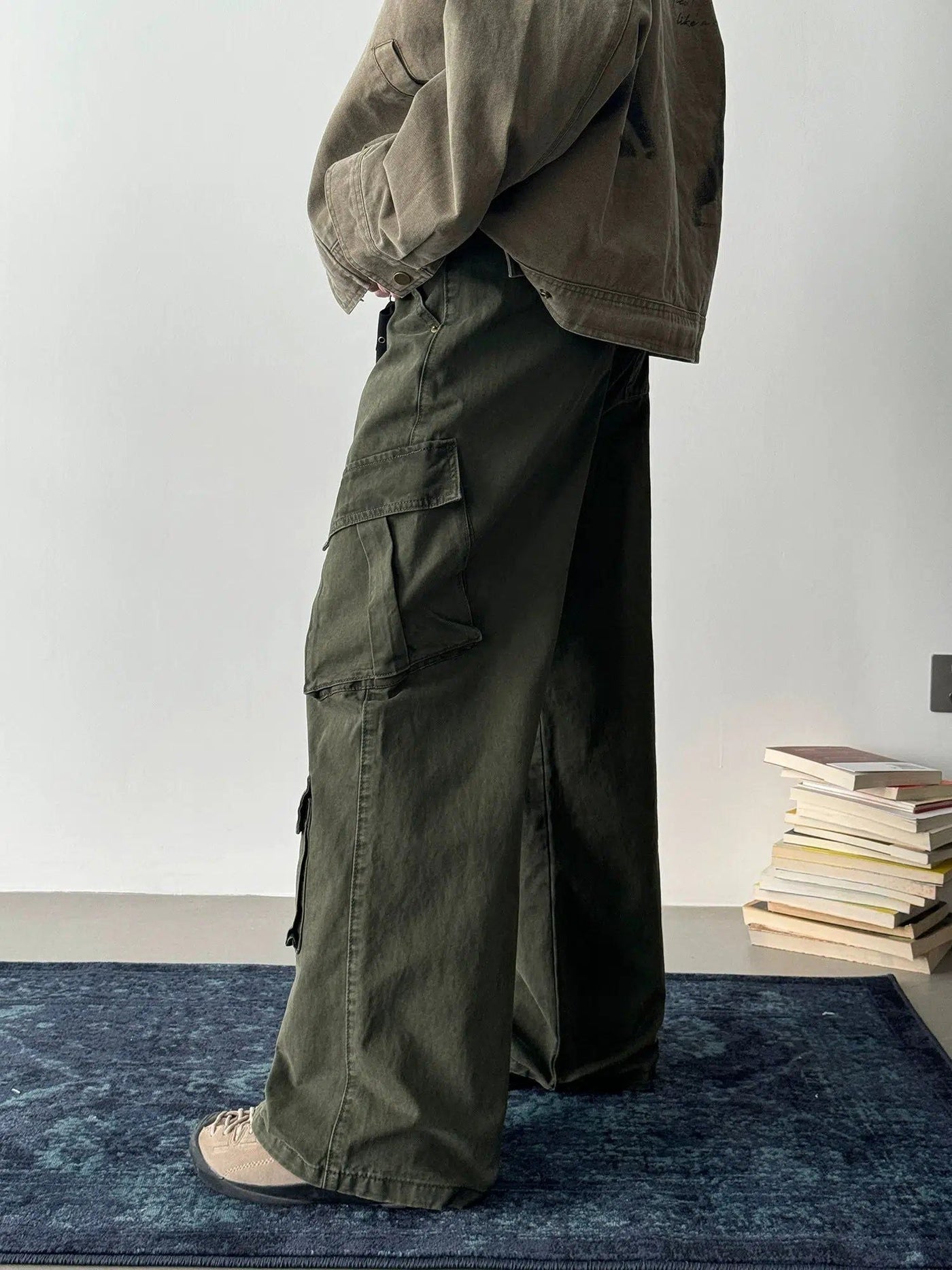 Nine Multi-Pocket Work Cargo Pants-korean-fashion-Pants-Nine's Closet-OH Garments