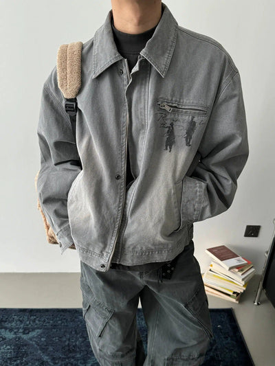 Nine Night Walking Portrait Denim Jacket-korean-fashion-Jacket-Nine's Closet-OH Garments