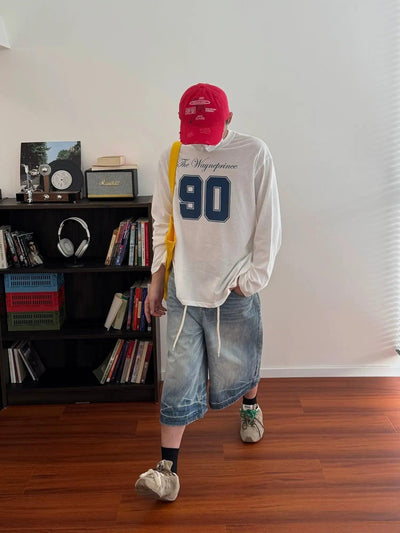 Nine Number 90 Sporty L/S T-Shirt-korean-fashion-T-Shirt-Nine's Closet-OH Garments