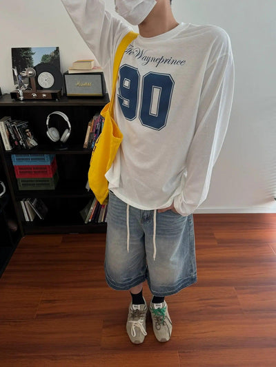 Nine Number 90 Sporty L/S T-Shirt-korean-fashion-T-Shirt-Nine's Closet-OH Garments