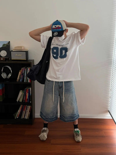 Nine Number 90 Sporty S/S T-Shirt-korean-fashion-T-Shirt-Nine's Closet-OH Garments