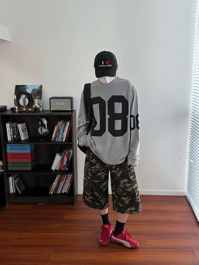 Nine Number Print Long Sleeve T-Shirt-korean-fashion-T-Shirt-Nine's Closet-OH Garments