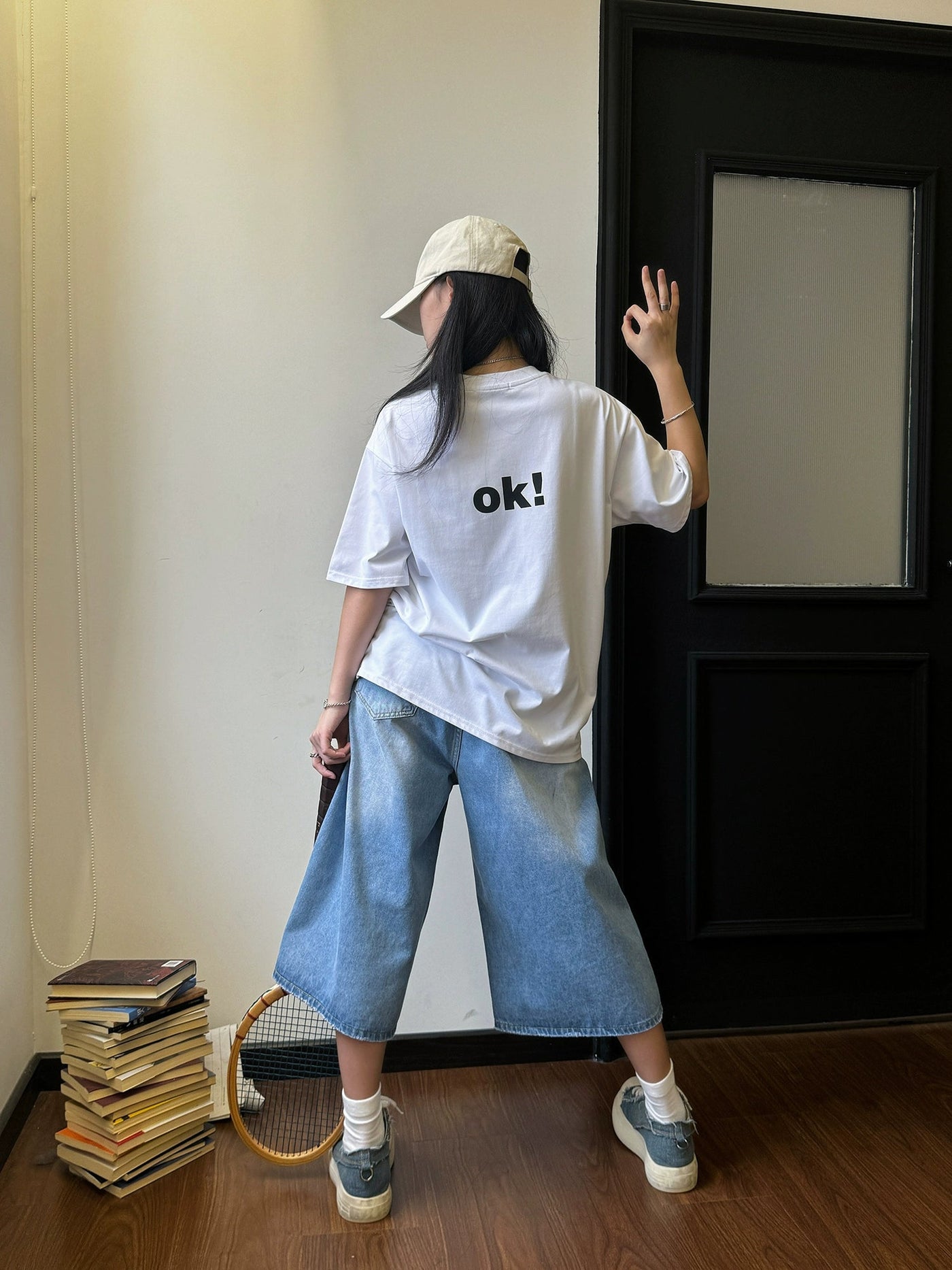 Nine OK Skater Graphic T-Shirt-korean-fashion-T-Shirt-Nine's Closet-OH Garments