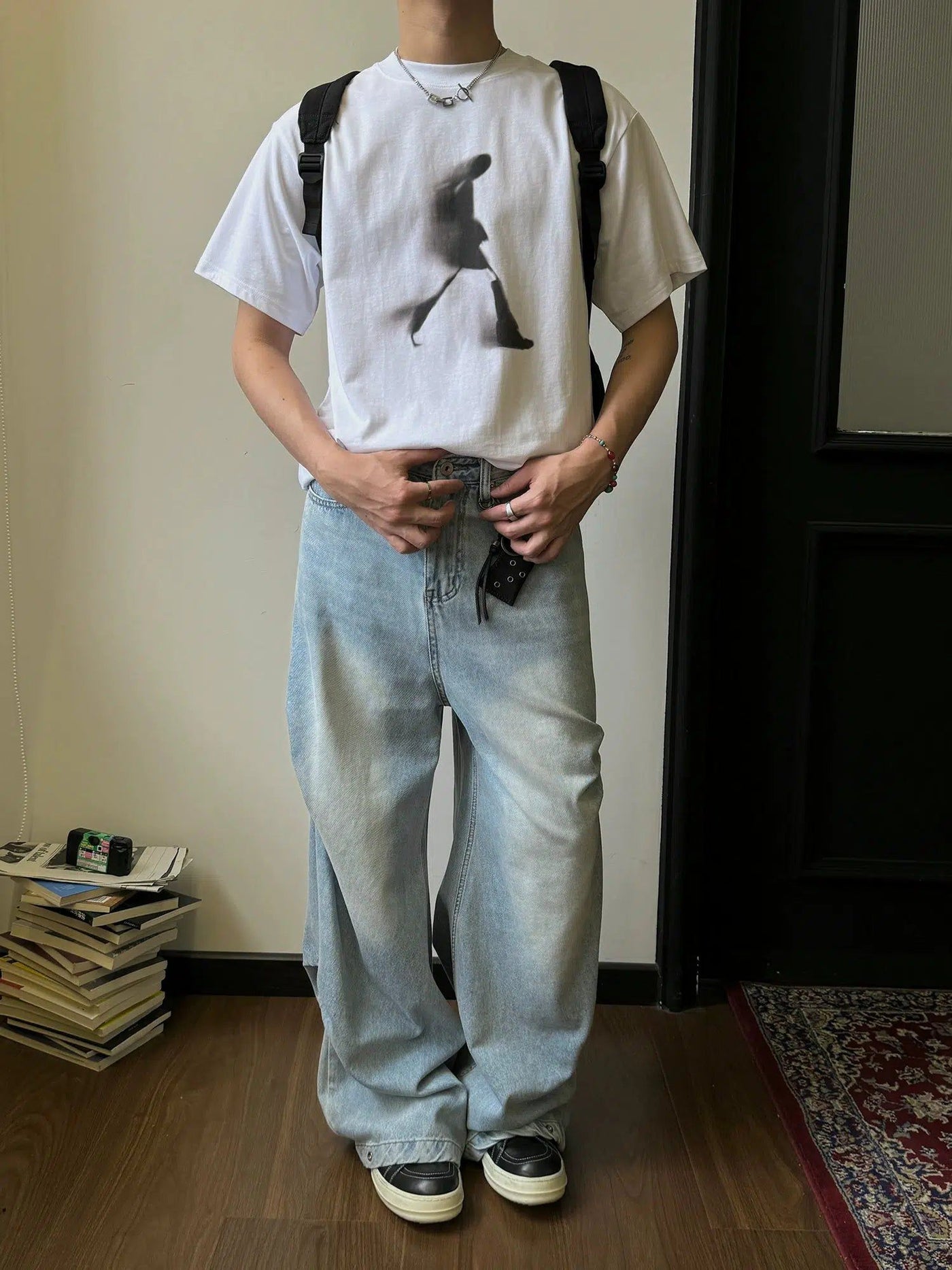 Nine Overlapping Print T-Shirt-korean-fashion-T-Shirt-Nine's Closet-OH Garments