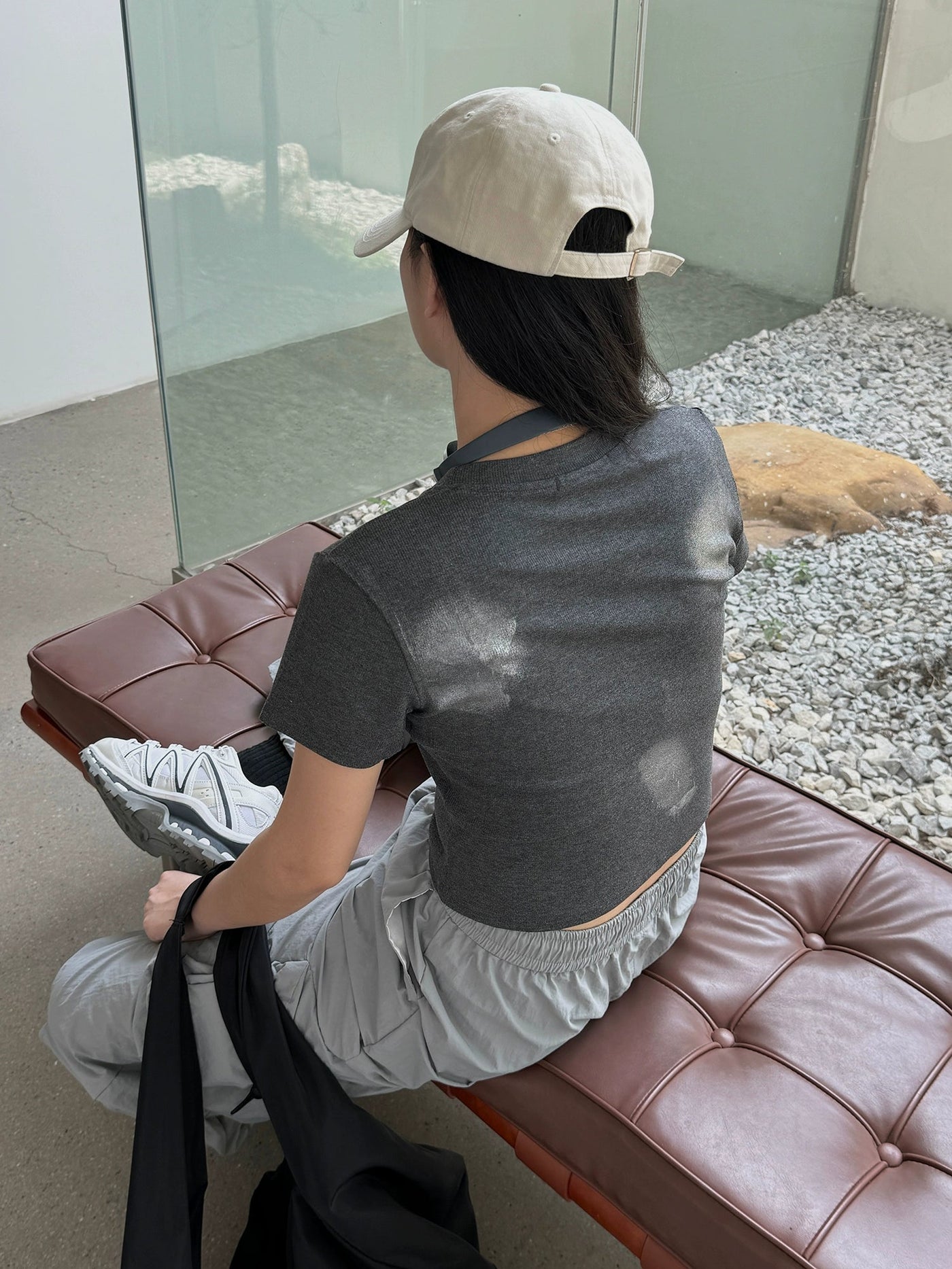 Nine Paint Smudge Cropped T-Shirt-korean-fashion-T-Shirt-Nine's Closet-OH Garments