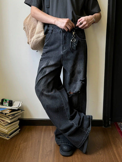 Nine Paint Smudge Ripped Jeans-korean-fashion-Jeans-Nine's Closet-OH Garments