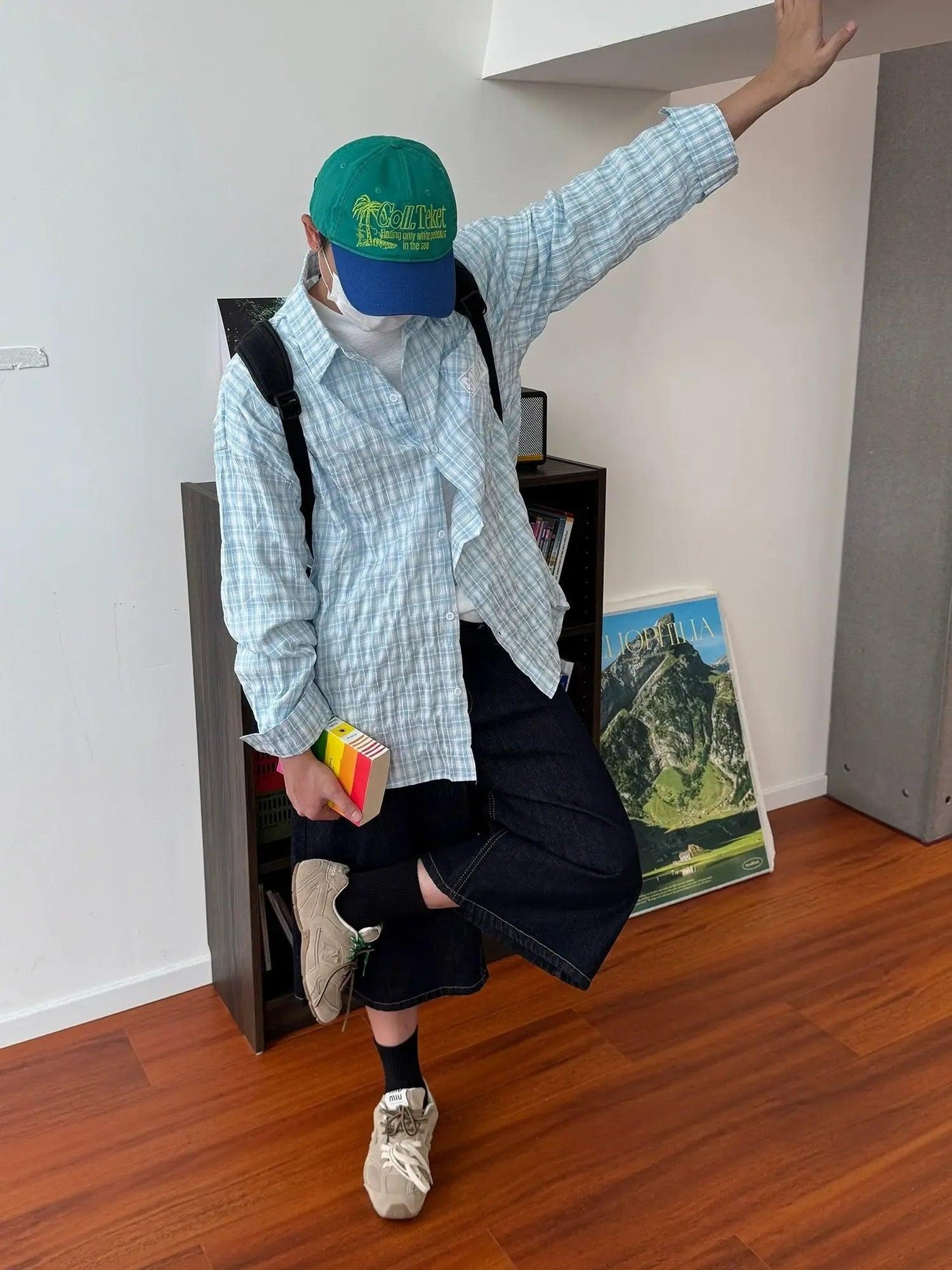 Nine Plaid Pattern Front Pocket Shirt-korean-fashion-Shirt-Nine's Closet-OH Garments