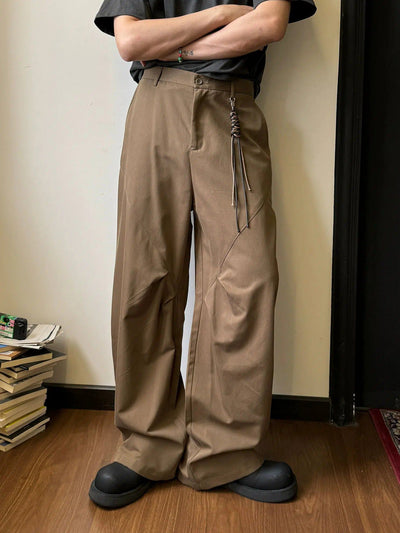 Nine Pleated String Detail Trousers-korean-fashion-Trousers-Nine's Closet-OH Garments
