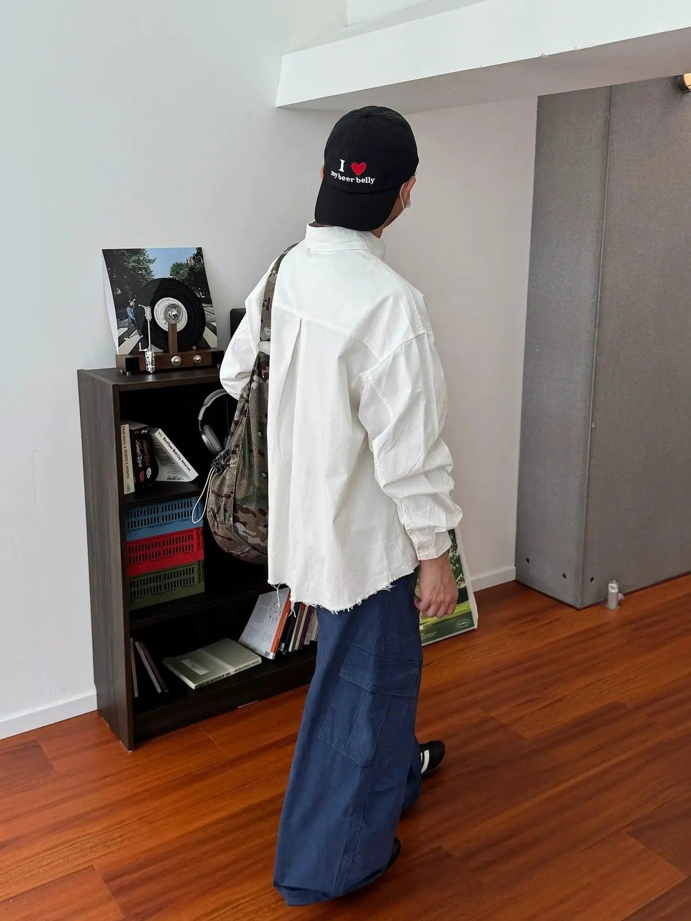 Nine Printed Stickers L/S Denim Shirt-korean-fashion-Shirt-Nine's Closet-OH Garments